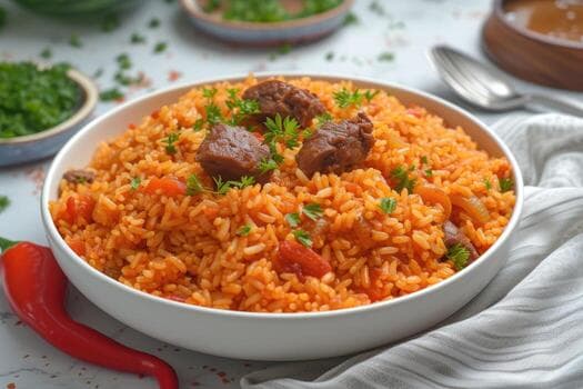 Smoky Nigerian jollof rice