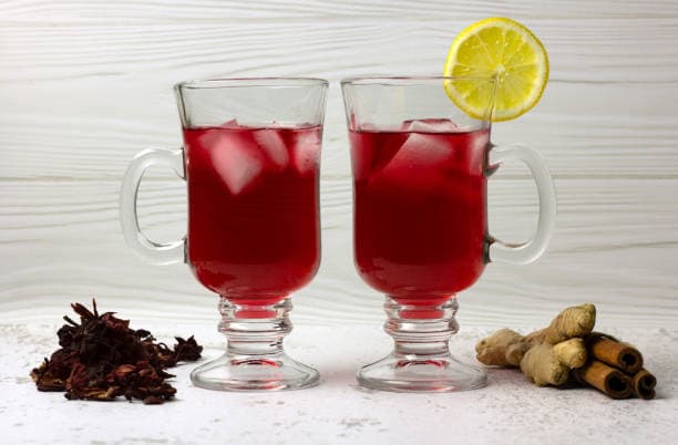 Chilled zobo hibiscus drink